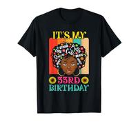 It's My 33rd Birthday Vintage African Girl 33 Years Old Afro Camiseta