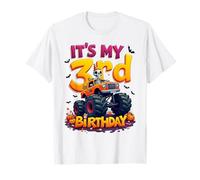 It's My 3rd Birthday Boy Skeleton Monster Truck Halloween Camiseta