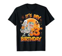 It's My 3rd Birthday Dinosaur Skeleton Halloween 3 Years Old Camiseta
