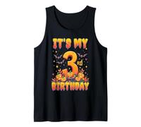 It's My 3rd Birthday Party 3 Year Old Kids Halloween Pumpkin Camiseta sin Mangas