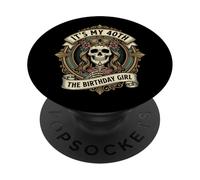 It's My 40th The Birthday Girl Gothic Skeleton Art PopSockets PopGrip Adhesivo