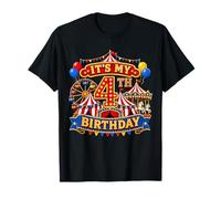 Its My 4th Birthday Circus 4 Yrs Old Carnival Party Kids Camiseta