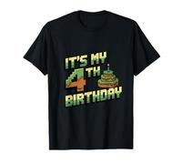 It's My 4th Birthday - Pixel Graphics - Artesanía Camiseta