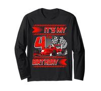 It's My 4th Birthday Race Car Party Outfit 4 Year Old Boys Manga Larga
