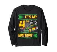It's My 4th Birthday Race Car Party Outfit 4 Year Old Boys Manga Larga