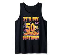 It's My 50th Birthday Party 50 Year Old Halloween Pumpkin Camiseta sin Mangas