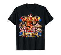 Its My 5th Birthday Circus 5 Yrs Old Carnival Party Kids Camiseta
