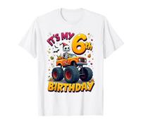 It's My 6th Birthday Boy Skeleton Monster Truck Halloween Camiseta