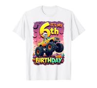 It's My 6th Birthday Boy Skeleton Monster Truck Halloween Camiseta