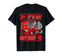 It's My 6th Birthday Race Car Party Outfit 6 Year Old Boys Camiseta