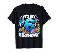 Its My 6th Birthday Sea Ocean Animal 6 Years Old Kids Camiseta