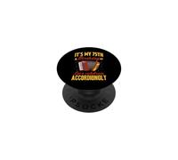 It's My 75th Birthday Let's Celebrate Acordiongly Acordeón PopSockets PopGrip Adhesivo