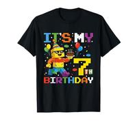 It's My 7th Birthday Building Brick 7 Años Niños Niños Camiseta