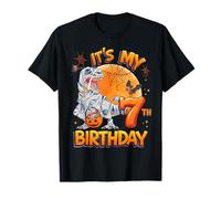 It's My 7th Birthday Mummy Dinosaur Halloween 7 Years Old Camiseta