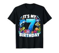Its My 7th Birthday Sea Ocean Animal 7 Years Old Kids Camiseta