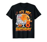 It's My 8th Birthday Mummy Dinosaur Halloween 8 Years Old Camiseta