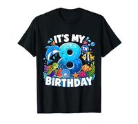 Its My 8th Birthday Sea Ocean Animal 8 Years Old Kids Camiseta