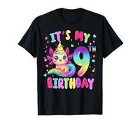 It's My 9th Birthday Axolotl Rainbow 9 Años Niñas Niños Camiseta