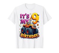 It's My 9th Birthday Boy Skeleton Monster Truck Halloween Camiseta