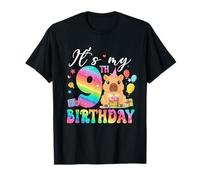 It's My 9th Birthday Capybara Rainbow Funny 9 Year Old Bday Camiseta