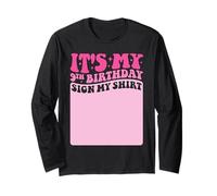 It's My 9th Birthday Cartel My Shirt Cute Groovy Girls Party Manga Larga