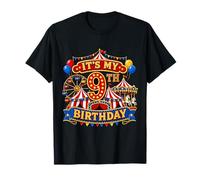 Its My 9th Birthday Circus 9 Yrs Old Carnival Party Kids Camiseta