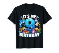 Its My 9th Birthday Sea Ocean Animal 9 Years Old Kids Camiseta