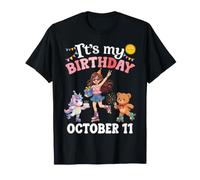 It's My Birthday Born On October 11th Happy Me You Cute Girl Camiseta