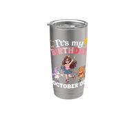It's My Birthday Born On October 5th Happy Me You Cute Girl Vaso térmico de acero inoxidable de doble pared