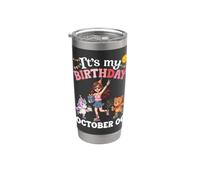 It's My Birthday Born On October 6th Happy Me You Cute Girl Vaso térmico de acero inoxidable de doble pared