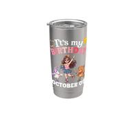 It's My Birthday Born On October 9th Happy Me You Cute Girl Vaso térmico de acero inoxidable de doble pared