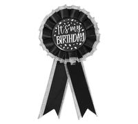 It's My Birthday Broche, Tela Satén Botón Happy Birthday Pin de Ropa Cinta Premio Accesorio de Celebración para Mujeres Hombres Premio Fiesta Decoración Regalo (Negro)