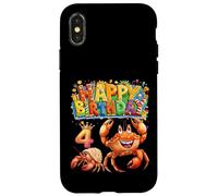 It's My Birthday Crab Kids, niña de 4 años Carcasa para iPhone X/XS