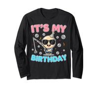 It's My Birthday Fishing Reel It In Angler Vibes Manga Larga