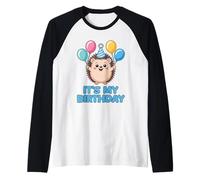 It's My Birthday Kawaii Hedgehog Camiseta Manga Raglan