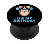 It's My Birthday Kawaii Hedgehog PopSockets PopGrip Adhesivo