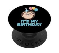 It's My Birthday Kawaii Hedgehog PopSockets PopGrip Adhesivo