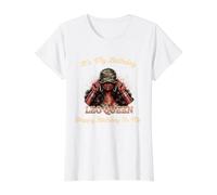 It's My Birthday Leo Queen Mujer Negra con Gorra Camo Girl Camiseta gráfica económica, Mujer, Blanco, XS