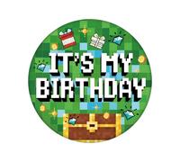It's My Birthday Pin, 5,8cm Vistoso Botón Insignia Tema Pixel Feliz Cumpleaños Decoraciones Divertidas de Fiesta para Hombres Mujeres Niños Niñas