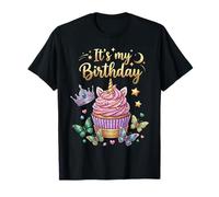 It's My Birthday Queen Unicorn Cupcake Fiesta de cumpleaños Camiseta