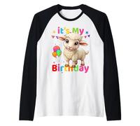 It's My Birthday Sheep Women, Girls Happy Camiseta Manga Raglan