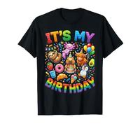 Its My Birthday Toy Brick Kawaii Animals Kids Party Camiseta