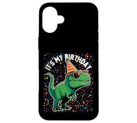 It's My Birthday Trex Rwar Dino Mite Cumpleaños Niño Niña Carcasa para iPhone 16 Plus