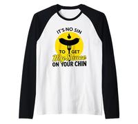 It's No Pecado To Get My Sauce On Your Chin Funny BBQ Meat Lover Camiseta Manga Raglan