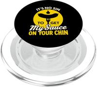 It's No Pecado To Get My Sauce On Your Chin Funny BBQ Meat Lover PopSockets PopGrip para MagSafe