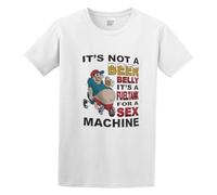 It's Not A Beer Belly It's A Fuel For A Sex Machine Humor Gift Ideas For Beer Lovers Men's T-Shirt Unisex White Cotton Hip Hop Print tee Shirts L