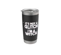 "Its not a Glitch I'm a Witch" - Brujas ocultas góticas de Halloween Vaso térmico de acero inoxidable de doble pared