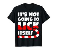 It's Not Going To Lick Itself for a Naughty Christmas Camiseta gráfica económica, Hombre, Negro, S