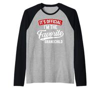 It's Official I'm The Favorite Grandchild Funny Grandchild Camiseta Manga Raglan