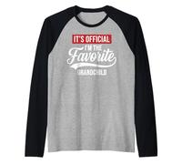 It's Official I'm The Favorite Grandchild Funny Grandchild Camiseta Manga Raglan